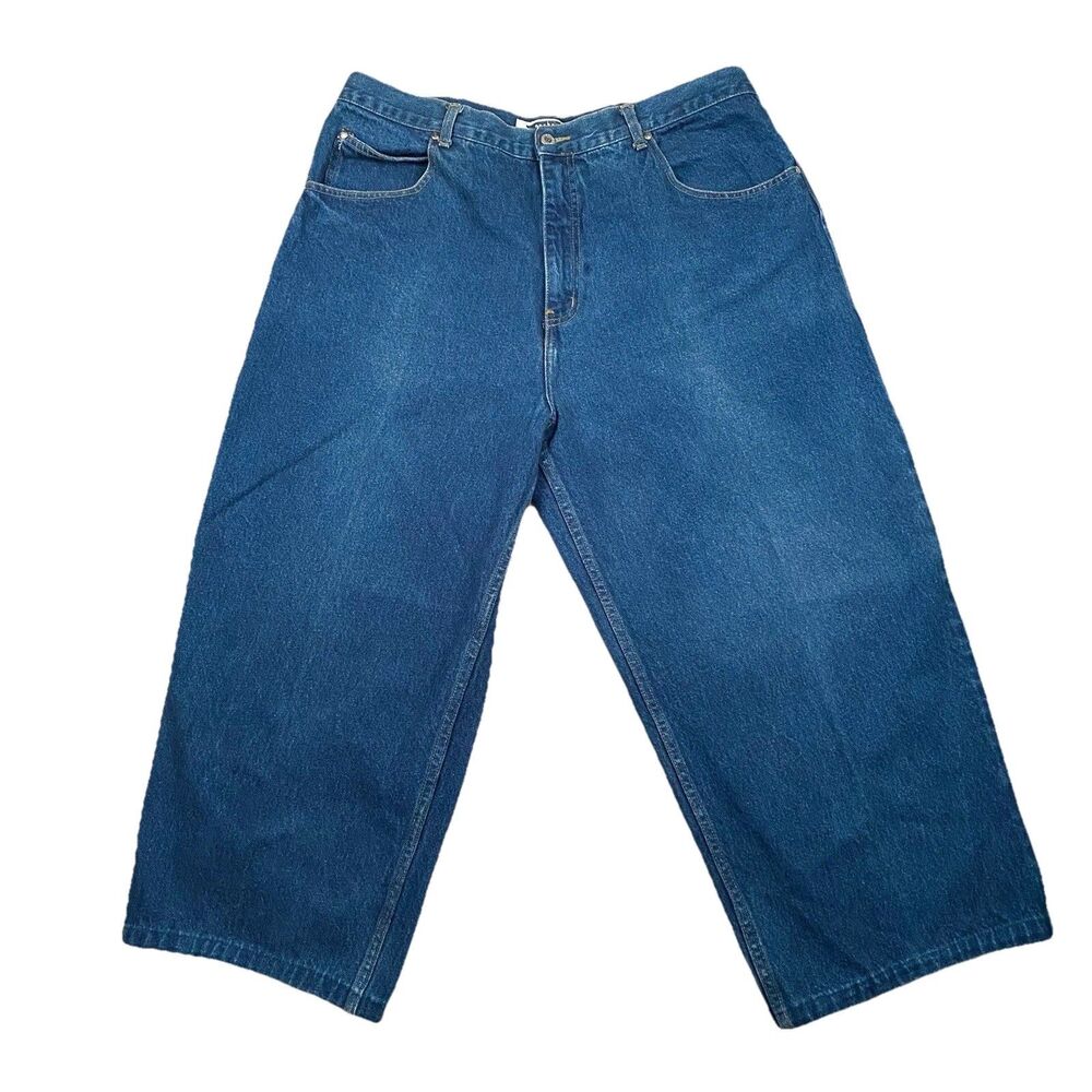 VTG Anchor Blue Jeans Mens 40x24.5 Blue Beyond Baggy Denim Made in USA Y2K